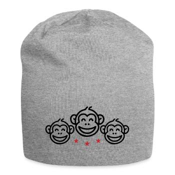 Affen Gruppe - Jersey-Beanie - Grau meliert - Vorne