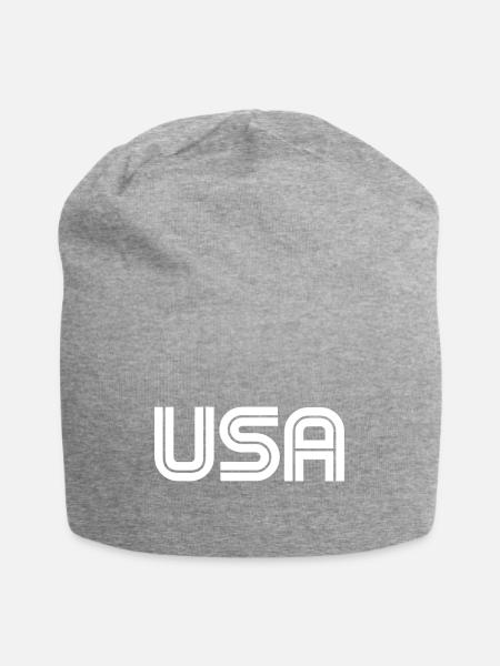 USA Logo - Slogan - United States of America - Jersey-Beanie - Grau meliert