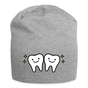 Tooth Cute - Jersey Beanie - heather grey - Front