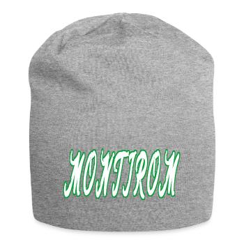 Montirom text - Jersey Beanie - heather grey - Front