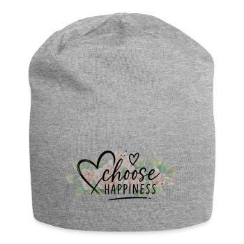 Choose Lucky Flowers - Jersey Beanie - heather grey - Front
