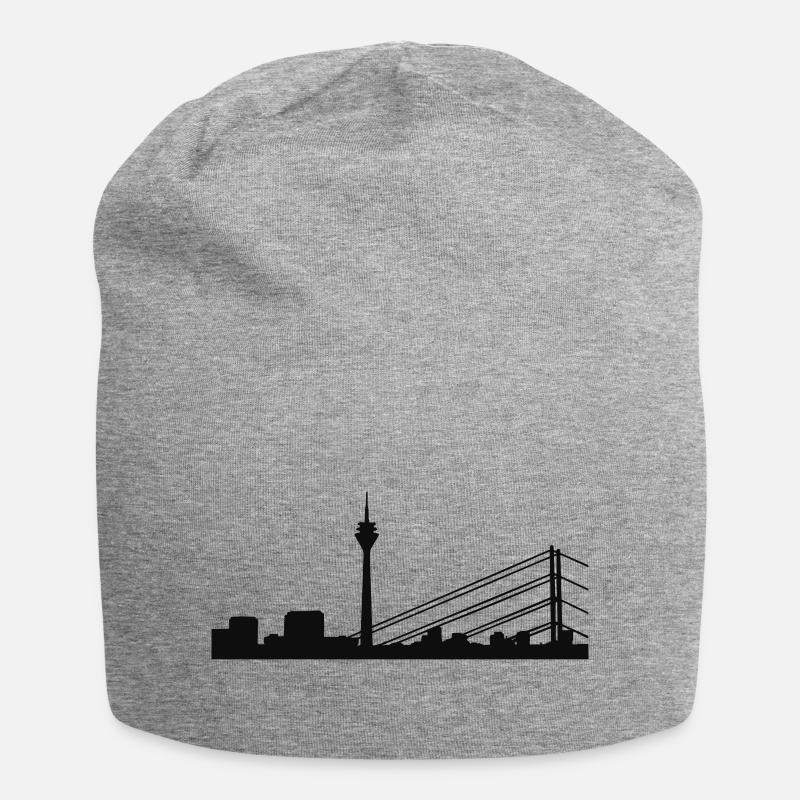 Düsseldorf Panorama - Jersey-Beanie - Grau meliert