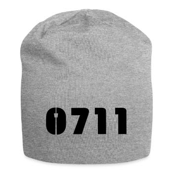 Baby-Mütze Stuttgart-0711 - Jersey-Beanie - Grau meliert - Vorne