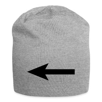 Pfeil nach links - Jersey-Beanie - Grau meliert - Vorne