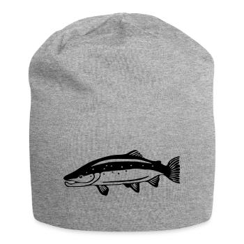 Lachs - Jersey-Beanie - Grau meliert - Vorne