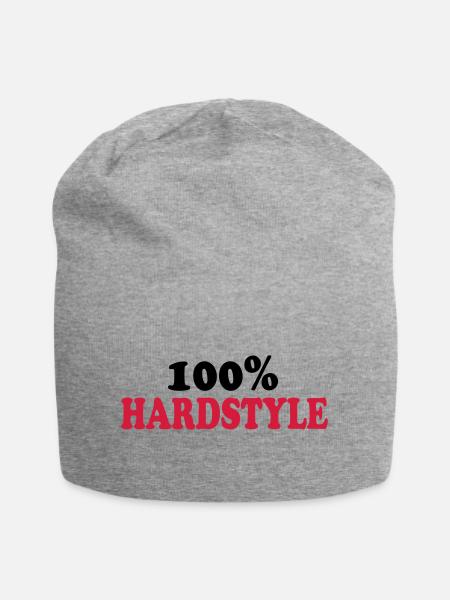 Hardstyle - Jersey-Beanie - Grau meliert