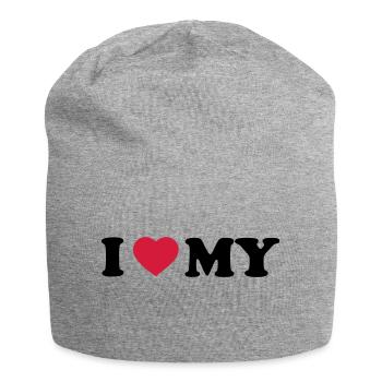 i_love_my_2_color - Bonnet en jersey - gris chiné - Devant