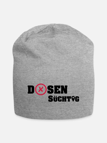 Geocacher: Dosensüchtig - Jersey-Beanie - Grau meliert