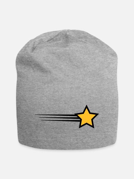 Stern - Jersey-Beanie - Grau meliert