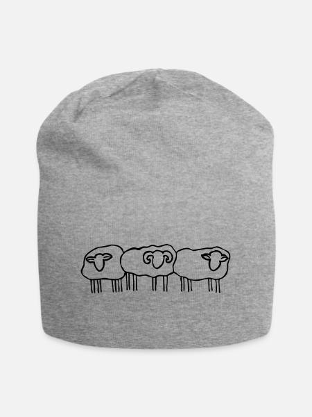 Schafe Schafherde - Jersey-Beanie - Grau meliert