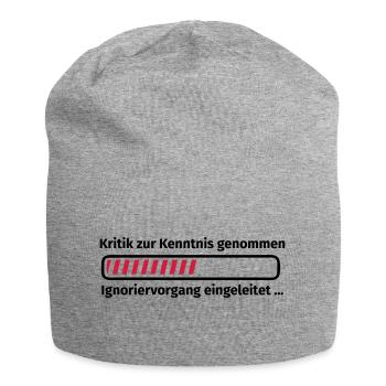 Kritik zur Kenntnis genommen - Jersey-Beanie - Grau meliert - Vorne