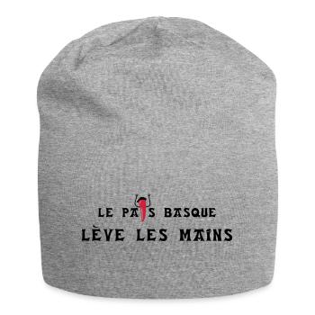 Le pays basque lève les mains - horizontal - Bonnet en jersey - gris chiné - Devant