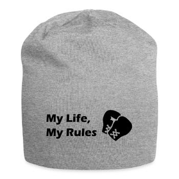 My Life My Rules - Boxen - Jersey Beanie - heather grey - Front