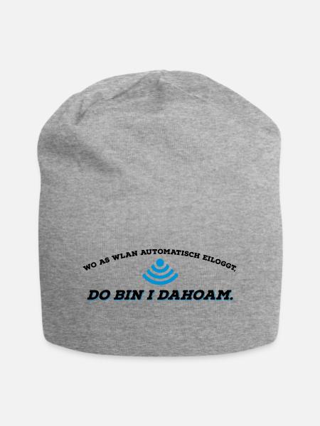Dahoam is do wo as Wlan is 2C - Jersey-Beanie - Grau meliert