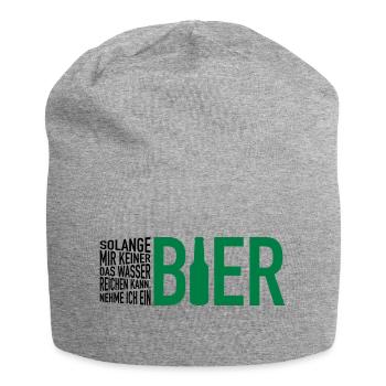 Wasser reichen. Bier - Jersey-Beanie - Grau meliert - Vorne