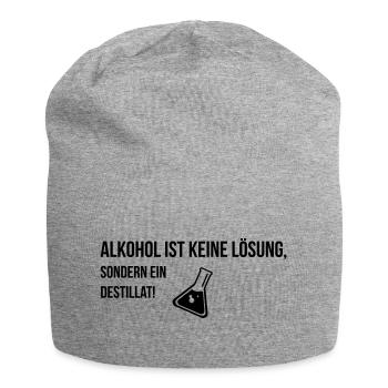 Alkohol ist keine Lösung sondern ein Destillat! - Jersey-Beanie - Grau meliert - Vorne