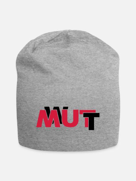 Wut oder Mut - Jersey-Beanie - Grau meliert