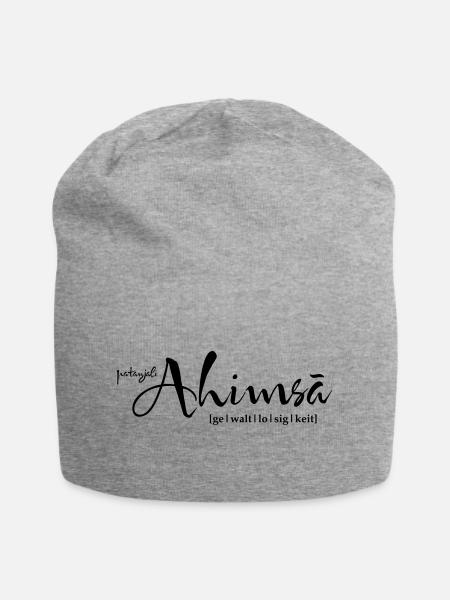 yoga ahimsa gewaltlosigkeit - Jersey-Beanie - Grau meliert