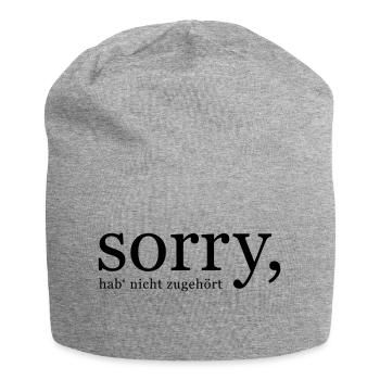 sorry, hab nicht zugehört (dh) - Jersey-Beanie - Grau meliert - Vorne