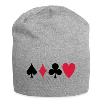 poker - Jersey-Beanie - Grau meliert - Vorne