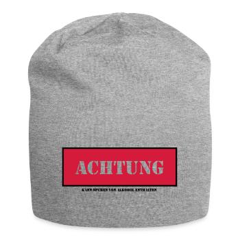 Achtung kann spuren von alkohol enthalten - Jersey-Beanie - Grau meliert - Vorne