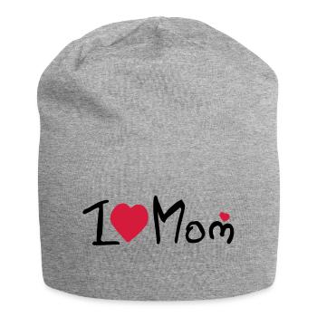I heart Mom - Jersey Beanie - heather grey - Front