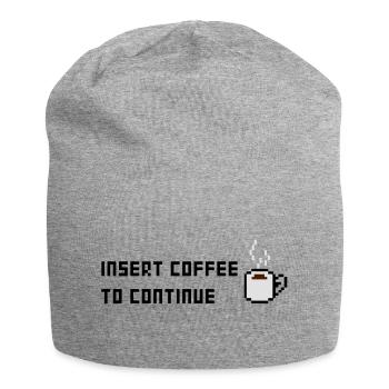 Kaffee Lebenselexier - Kaffee Rein weitermachen - Jersey-Beanie - Grau meliert - Vorne