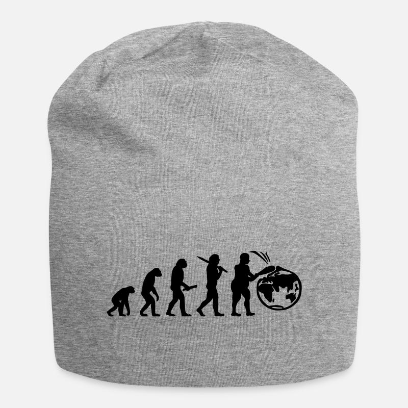 Evolution planet earth world - Jersey Beanie - heather grey