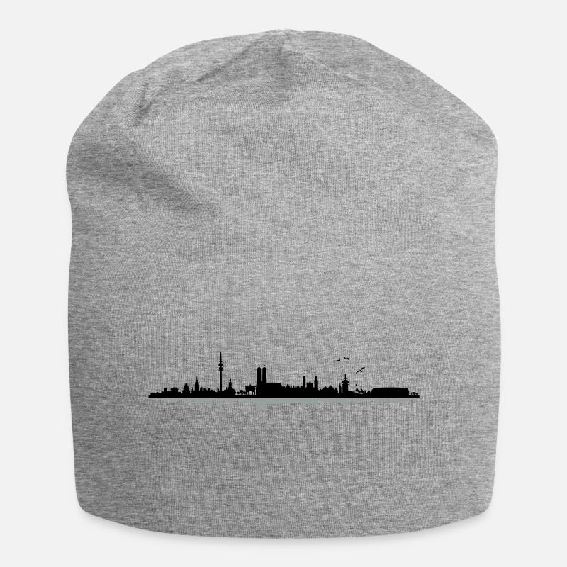 Munich Skyline - Bonnet en jersey - gris chiné