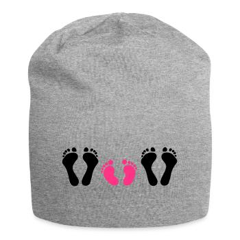 Familie - Jersey-Beanie - Grau meliert - Vorne