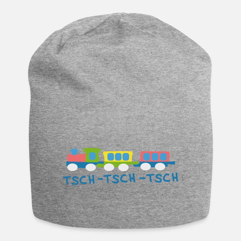 The toy train does chech-ch - Jersey Beanie - heather grey