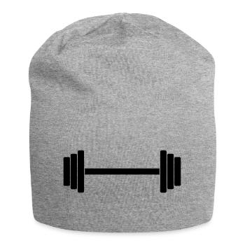 Hantel 1c - Jersey-Beanie - Grau meliert - Vorne