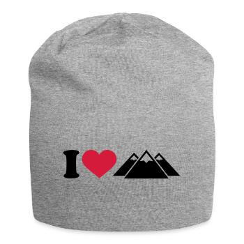 I love Mountains - Jersey Beanie - heather grey - Front