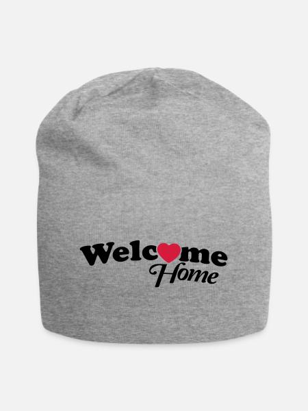 welcome_home_f2 - Jersey-Beanie - Grau meliert