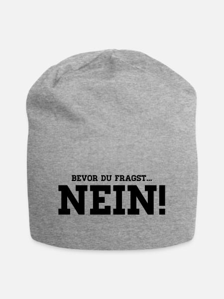 Bevor Du fragst - NEIN! - Jersey-Beanie - Grau meliert