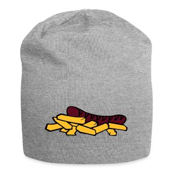 currywurst frite saucisse - Bonnet en jersey - gris chiné - Devant