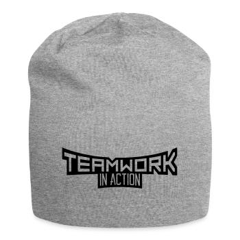 équipe travail d'équipe cool design en action logo travail d'équipe - Bonnet en jersey - gris chiné - Devant