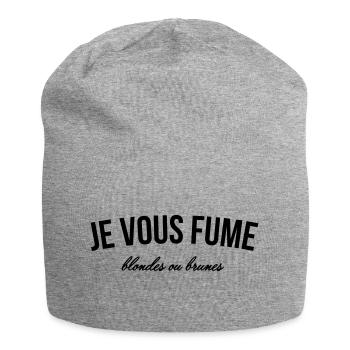 Je vous fume - Bonnet en jersey - gris chiné - Devant
