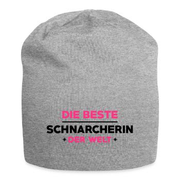 Schnarcher Schnarcherin Schnarchen Schlaf Humor - Jersey-Beanie - Grau meliert - Vorne