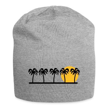 palm trees - Jersey Beanie - heather grey - Front