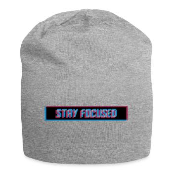 stay focused 3d verschwommen logo roter balken des - Jersey-Beanie - Grau meliert - Vorne