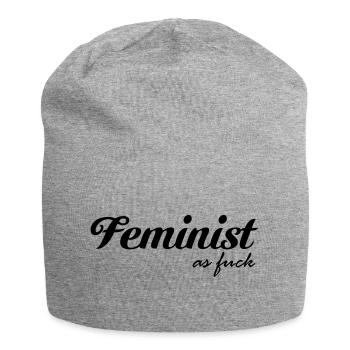 Feminist as fuck - Jersey-Beanie - Grau meliert - Vorne