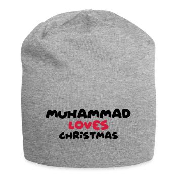 muhammad loves christmas xmas name - Jersey Beanie - heather grey - Front