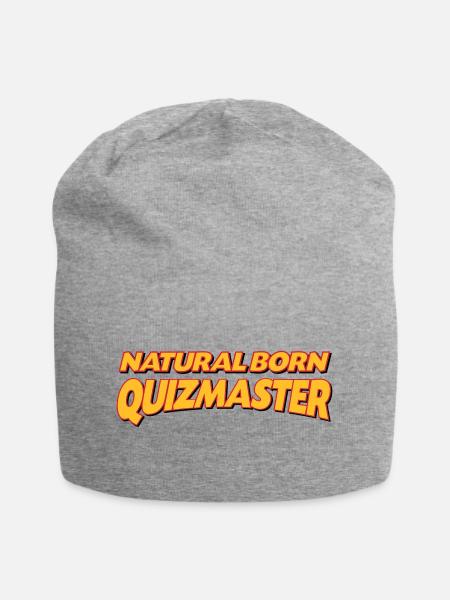 Natural born quizmaster 3col - Jersey Beanie - heather grey
