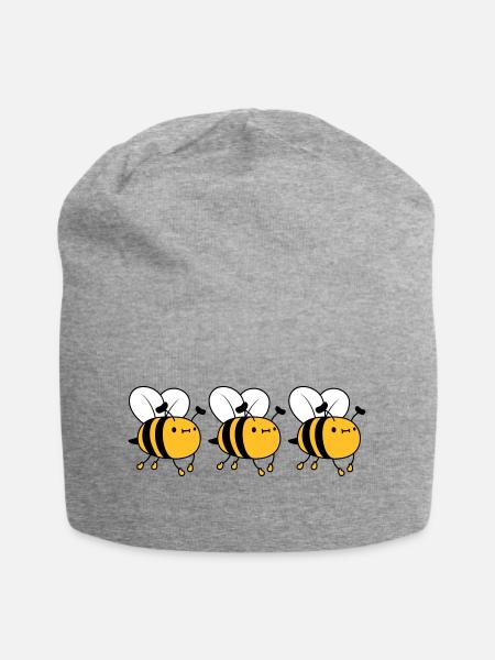 3 fleissige Bienen - Jersey-Beanie - Grau meliert