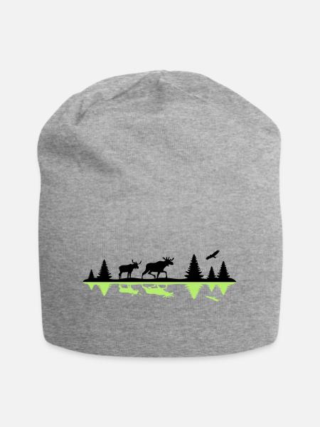 Landschaft - Schweden, Norwegen - Jersey-Beanie - Grau meliert