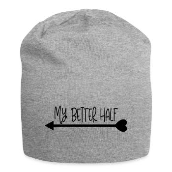 my_better_half_left - Jersey-Beanie - Grau meliert - Vorne