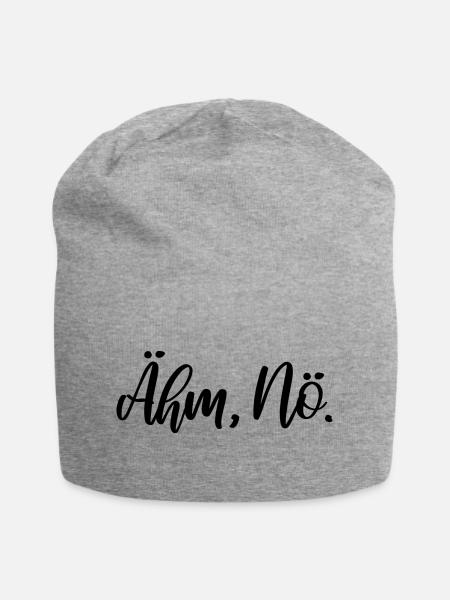 Ähm, Nö. - Jersey-Beanie - Grau meliert
