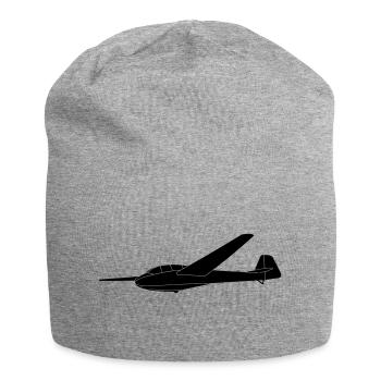Bergfalke 2 schwarz Segelflugzeug Oldtimer gleiten - Jersey-Beanie - Grau meliert - Vorne
