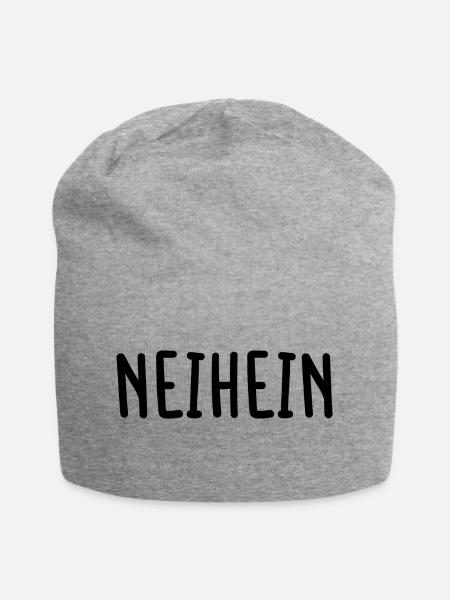 Neihein Nö Nein Nee Mach Ich Nicht Stur Geschenk - Jersey-Beanie - Grau meliert